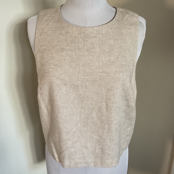 Abercrombie & Fitch Tops - Abercrombie & Fitch Beige Linen Blend Tank Top Medium M Neutral Minimalist